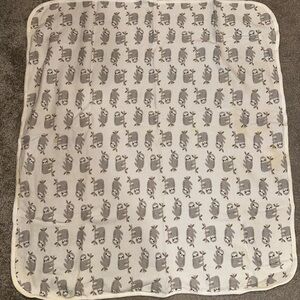 Gray Sloth Print Blanket